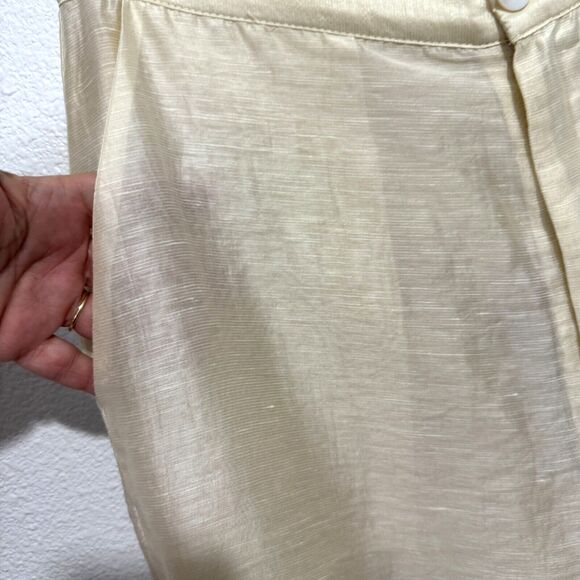 Mouggan Womens Ivory Hemp Blend Semi Lined Formal/Dress Wide Leg Pants Large NWT - Picture 3 of 15